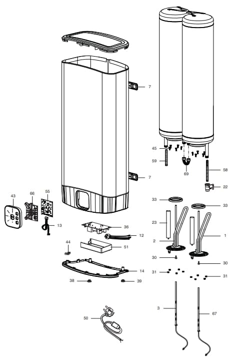Запчасти для Ariston ABS VLS EVO INOX PW 80 D: схема Запчасти Ariston ABS VLS EVO INOX PW 80 D купить в Рязани